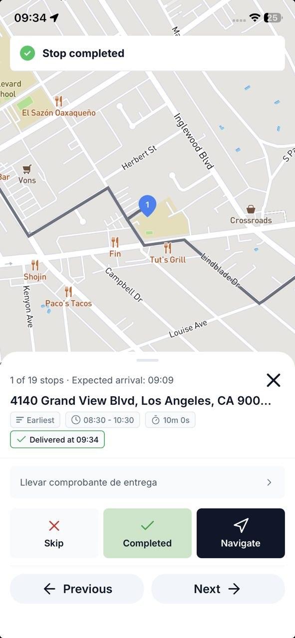 Turn-by-turn navigation in Routerra