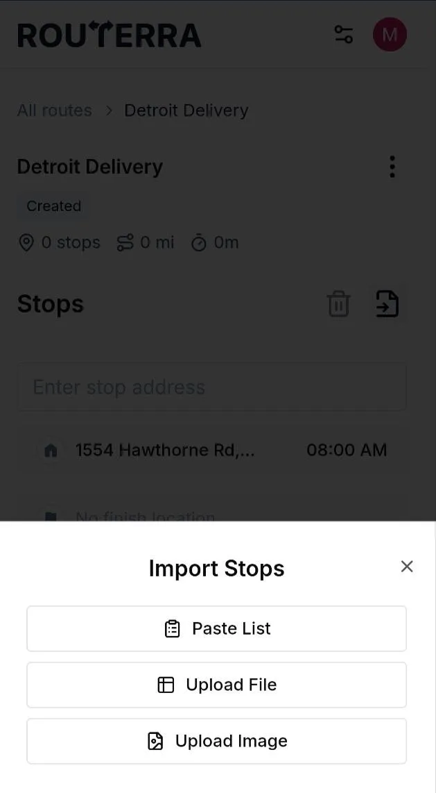 Upload the screenshot to Routerra