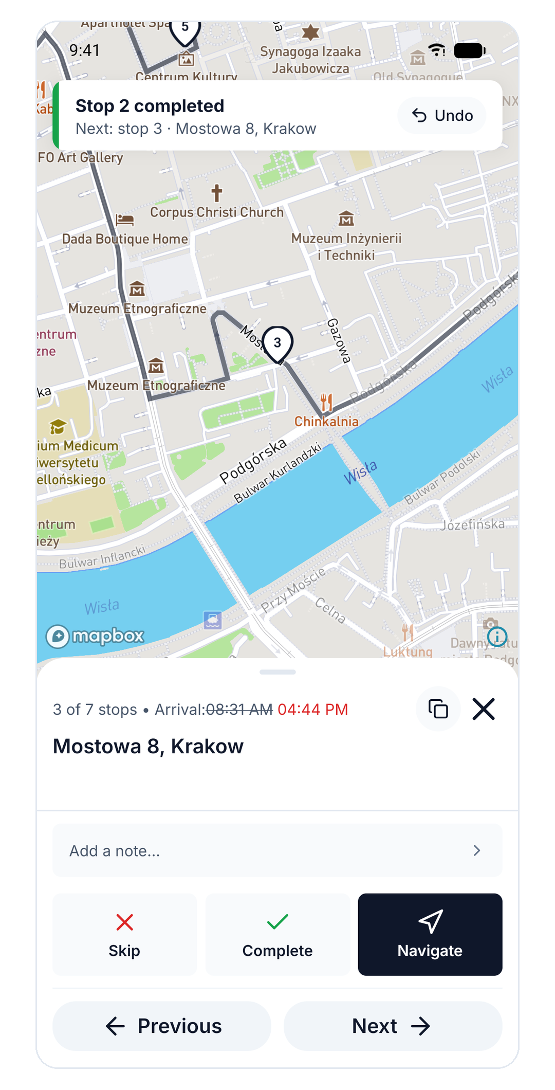 Routerra 2.0: Drive Mode that works next to your navigation app — Routerra app screenshot