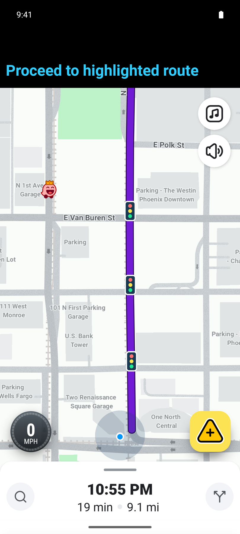 Waze continuing turn-by-turn navigation in airplane mode on a cached route