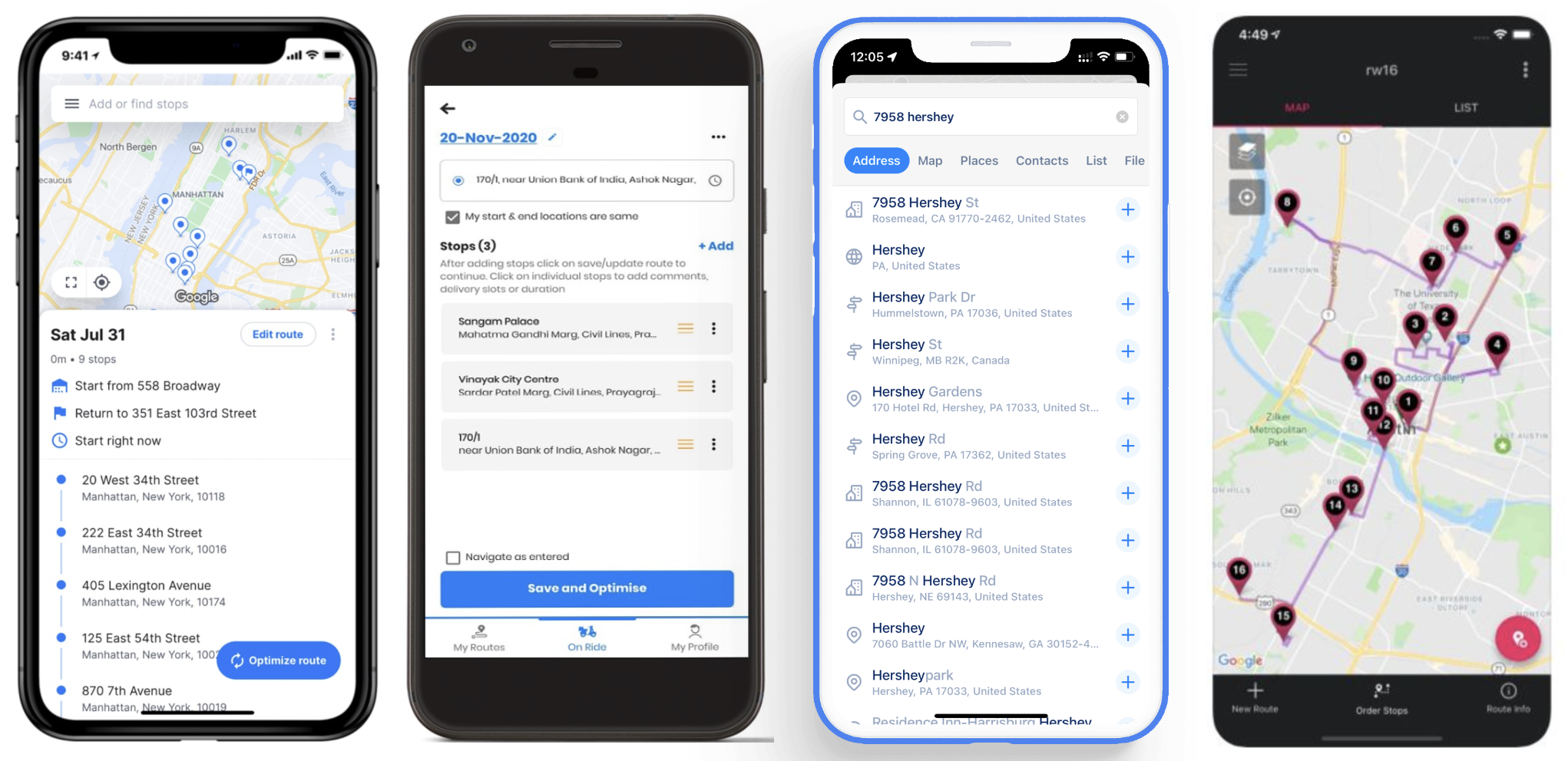 Mobile route planners